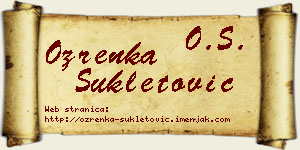 Ozrenka Šukletović vizit kartica